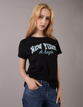 Camiseta con Gráfico Manga Corta Mujer AE - Negro 0300_9750_001_of