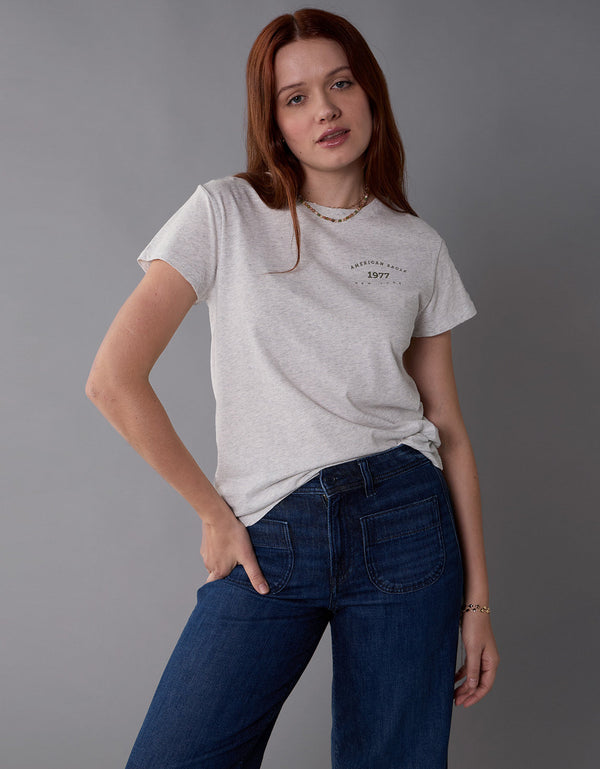 Camiseta con gráfico de mujer AE - Gris