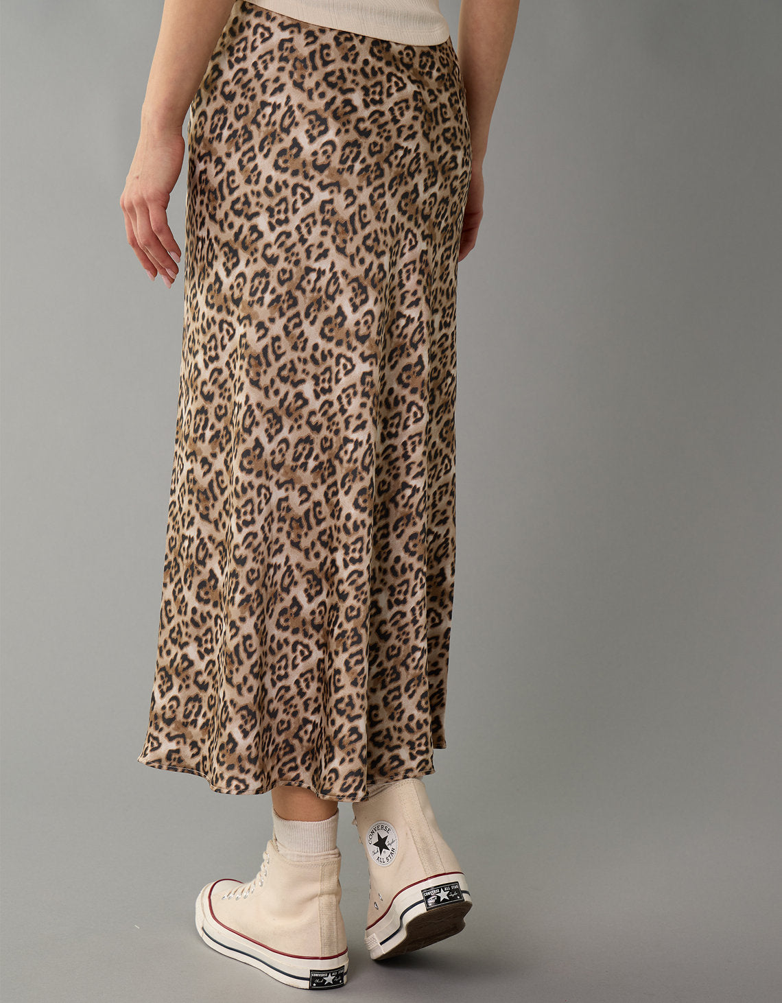 Falda Midi de Satin Tiro Alto Ae - Multicolor 0312_4976_900_ob