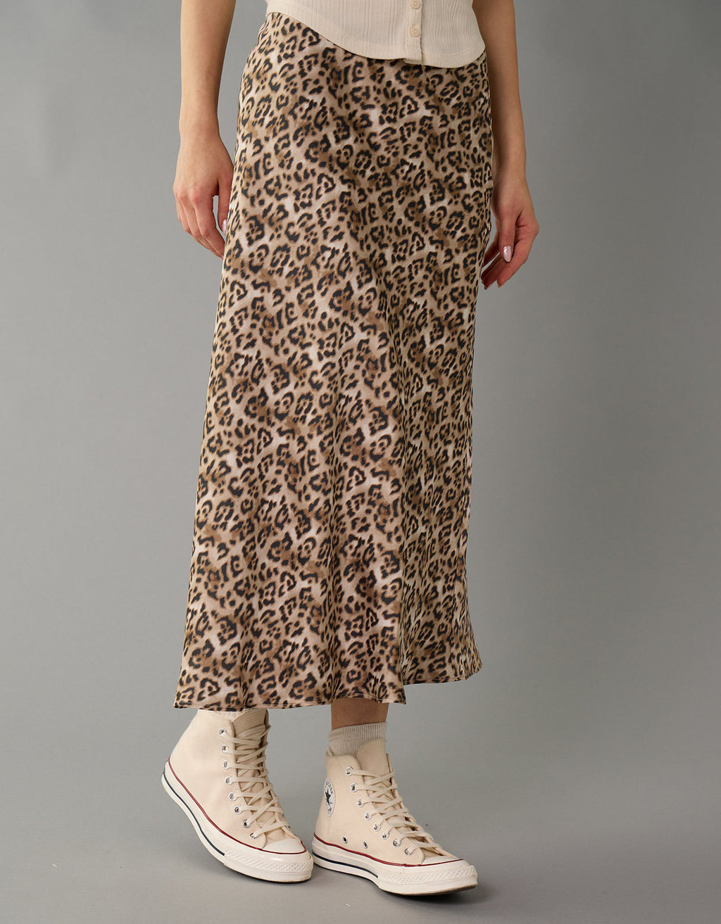 Falda Midi de Satin Tiro Alto Ae - Multicolor 0312_4976_900_of