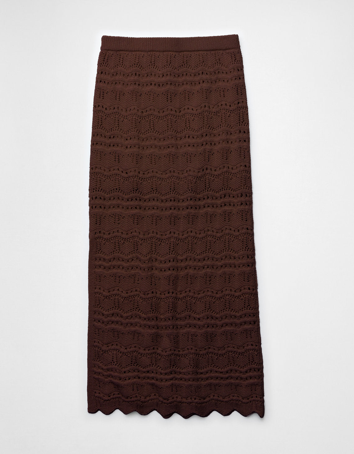 Falda Maxi de Crochet de Tiro Medio Ae Sunchaser - Café 0312_5470_285_b