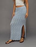 Falda Maxi de Crochet de Tiro Medio Ae Sunchaser - Azul 0312_5470_404_of