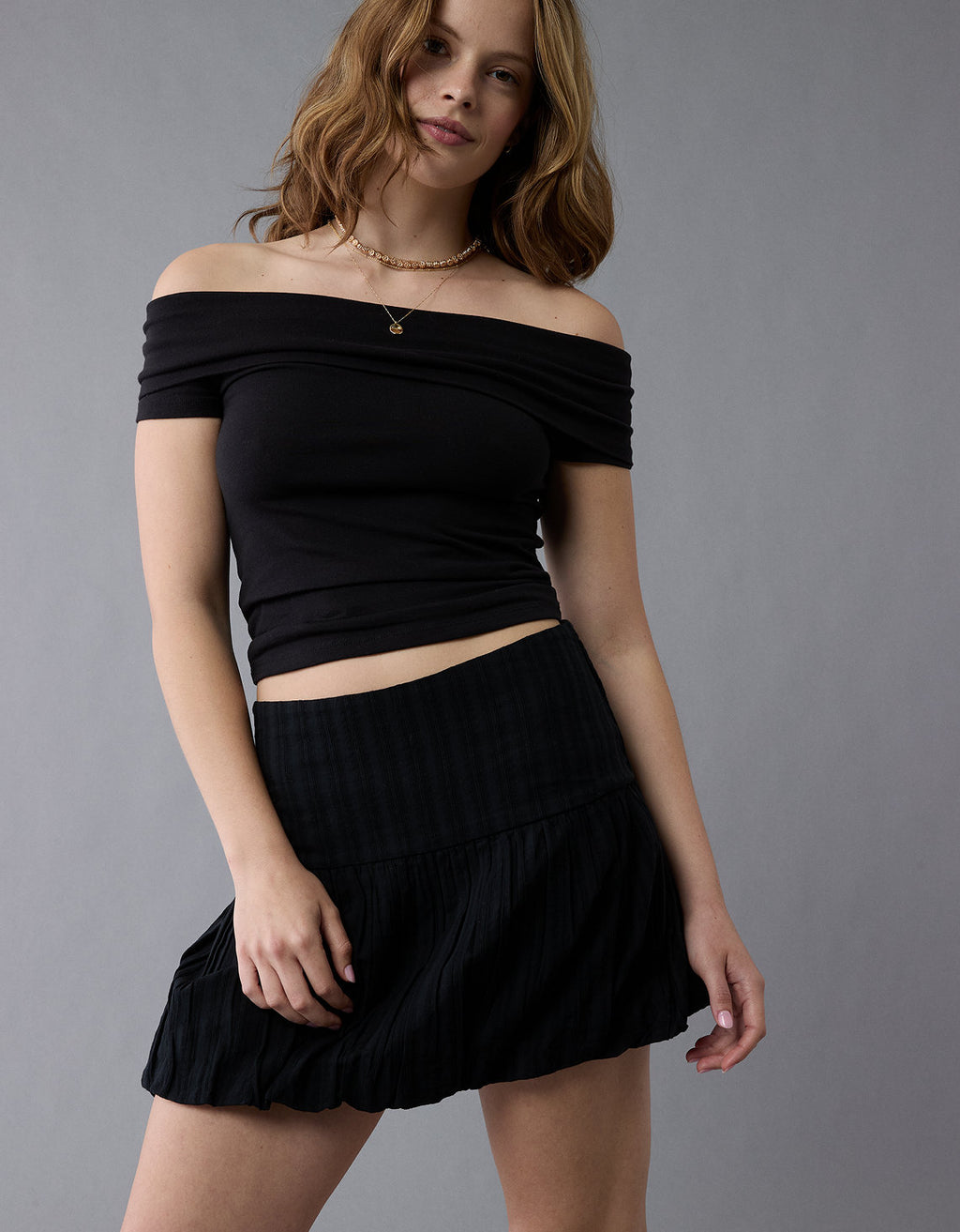 Falda Bubble Ae - Negro 0313_5233_001_os