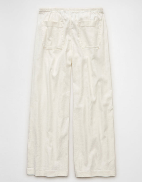 Pantalón Pull-On de lino de tiro bajo Ae - Blanco