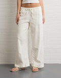 Pantalón Pull-On de lino de tiro bajo Ae - Blanco 0316_5696_100_of