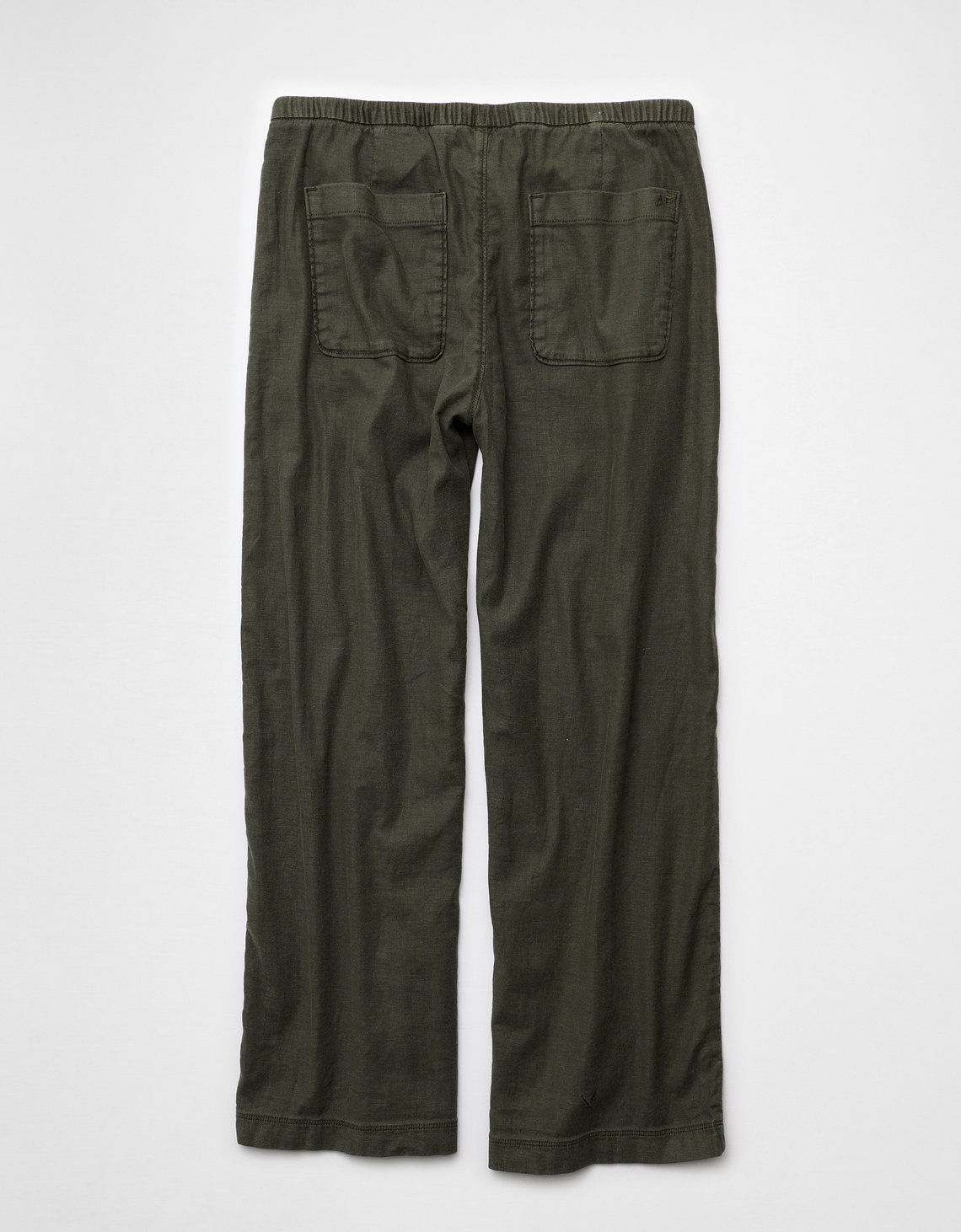 Pantalón Pull-On de lino de tiro bajo Ae - Verde 0316_5696_300_b