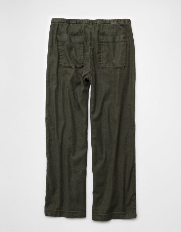 Pantalón Pull-On de lino de tiro bajo Ae - Verde