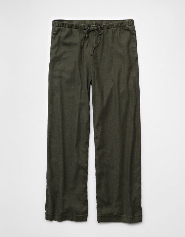 Pantalón Pull-On de lino de tiro bajo Ae - Verde