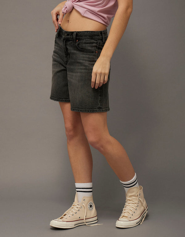 Ae 8 Dreamy Drape Stretch Jort Baggy de Tiro Bajo - Negro