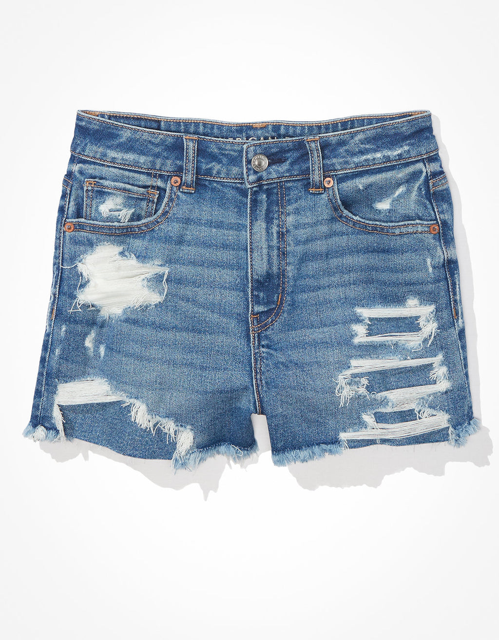 Mom Shorts Ae en Denim con Stretch - Azul 0338_6976_947_f