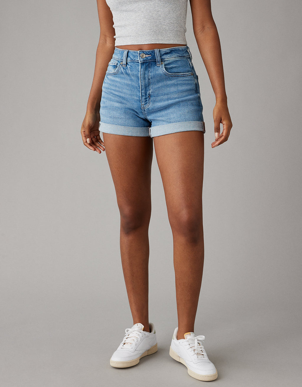 Short Denim Mom con Stretch Mujer AE - Azul 0338_7722_471_of