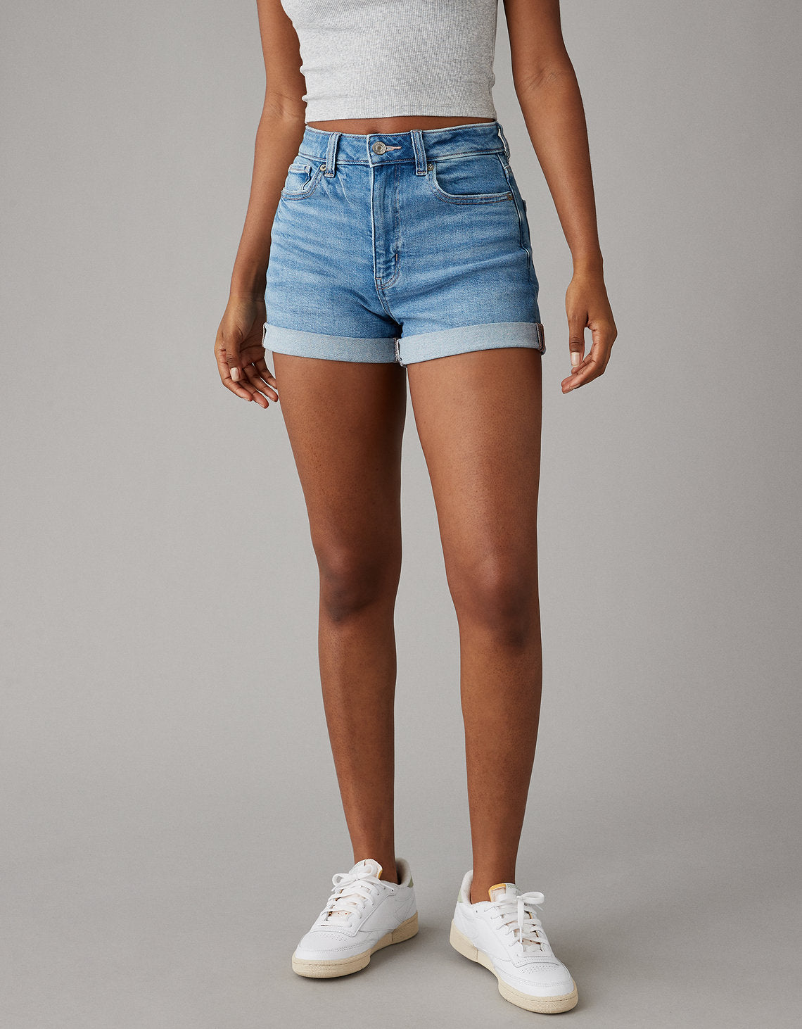 Short Denim Mom con Stretch Mujer AE - Azul 0338_7722_471_of