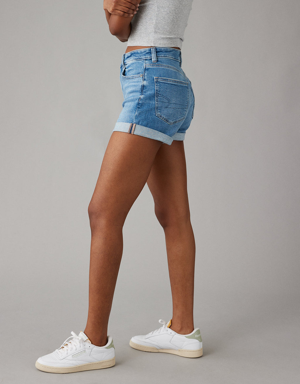 Short Denim Mom con Stretch Mujer AE - Azul 0338_7722_471_os