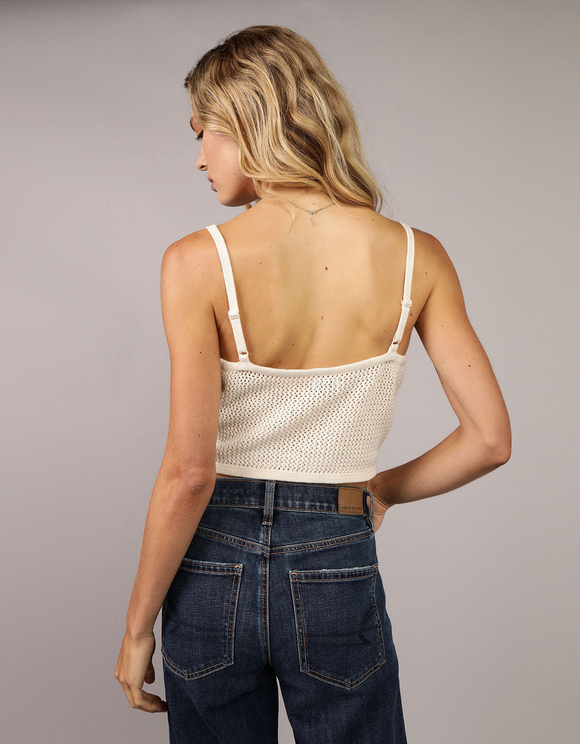 Blusa AE tejida sin mangas de rayas para mujer - Generico 0341_1236_106_ob