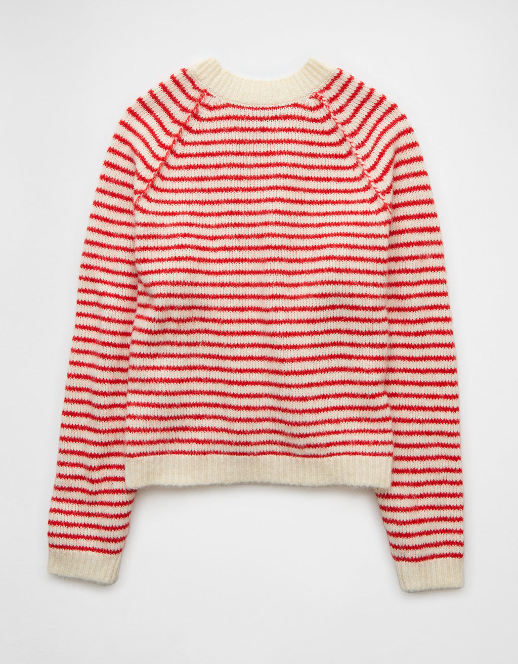 Suéter cuello redondo Manga Larga de rayas Mujer AE - Rojo 0341_1324_600_b