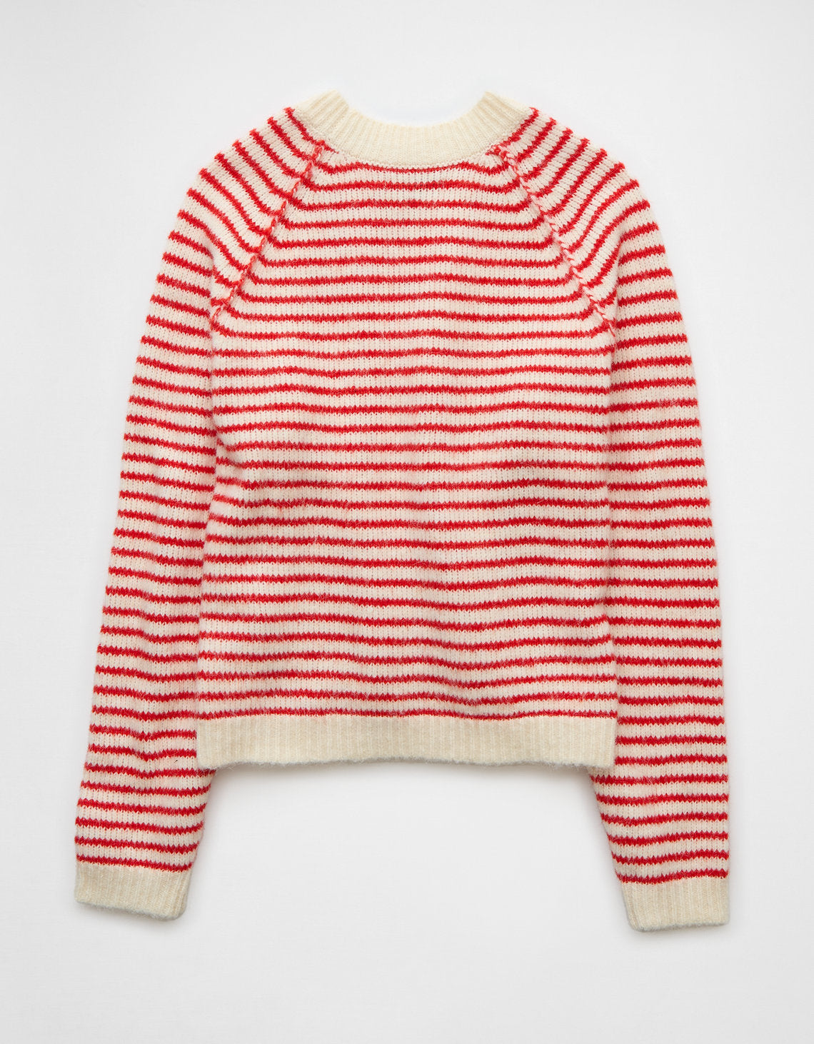Suéter cuello redondo Manga Larga de rayas Mujer AE - Rojo 0341_1324_600_b