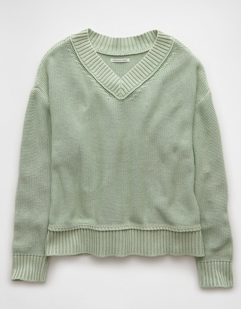 Buzo Tejido cuello en V cómodo para Mujer - Verde 0344_1447_300_f
