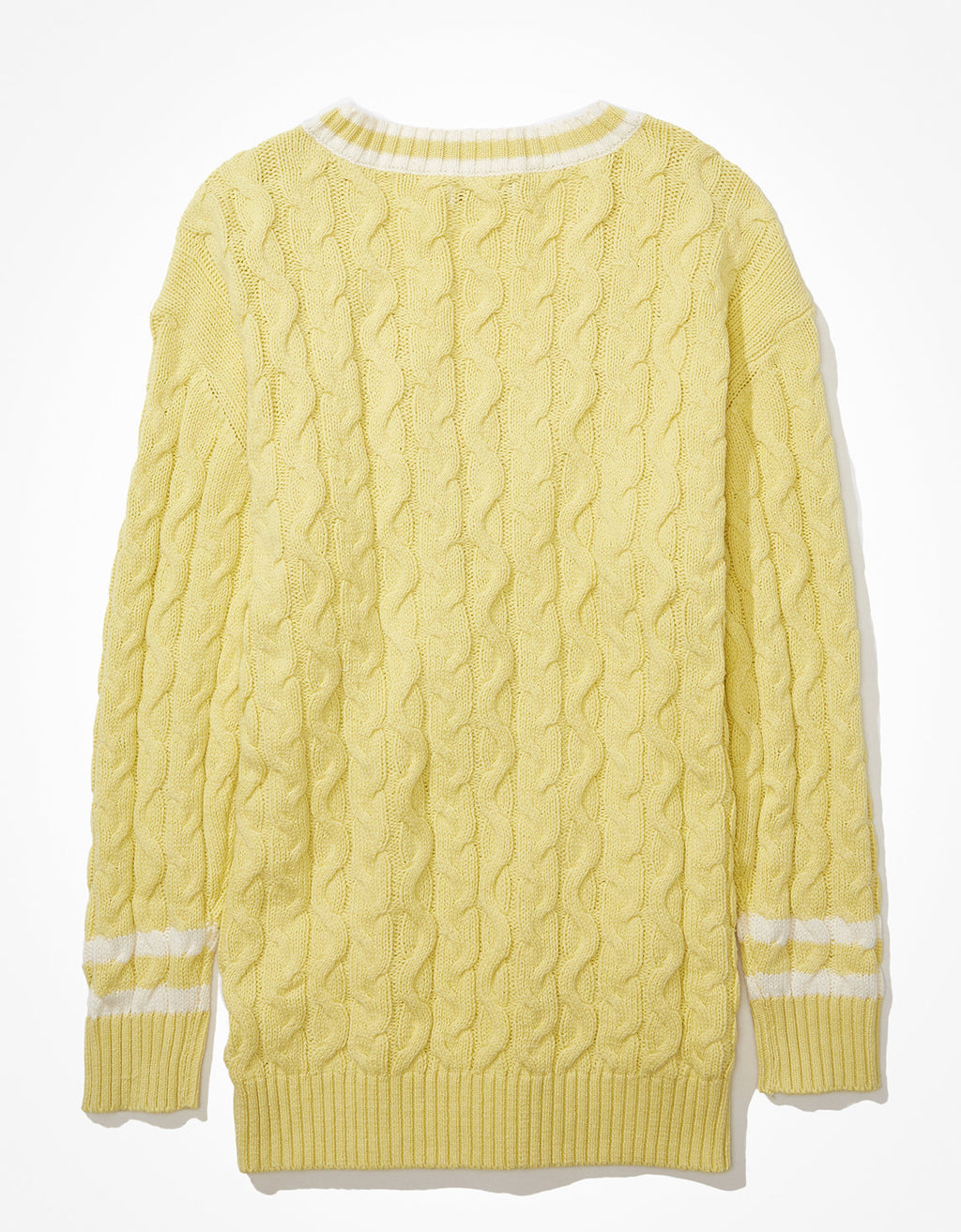 Suéter AE Oversized tejido con cuello en V - Amarillo 0344_9659_717_b