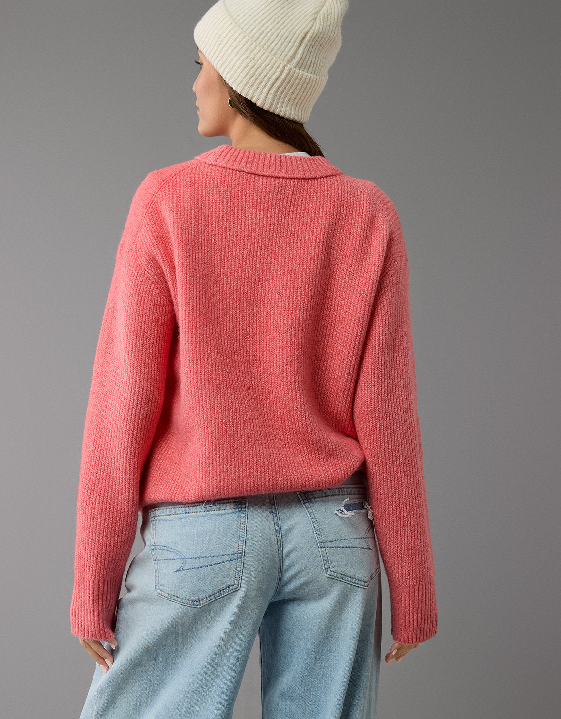 Suéter cuello redondo Manga Larga Mujer AE - Rosa 0348_1370_199_ob