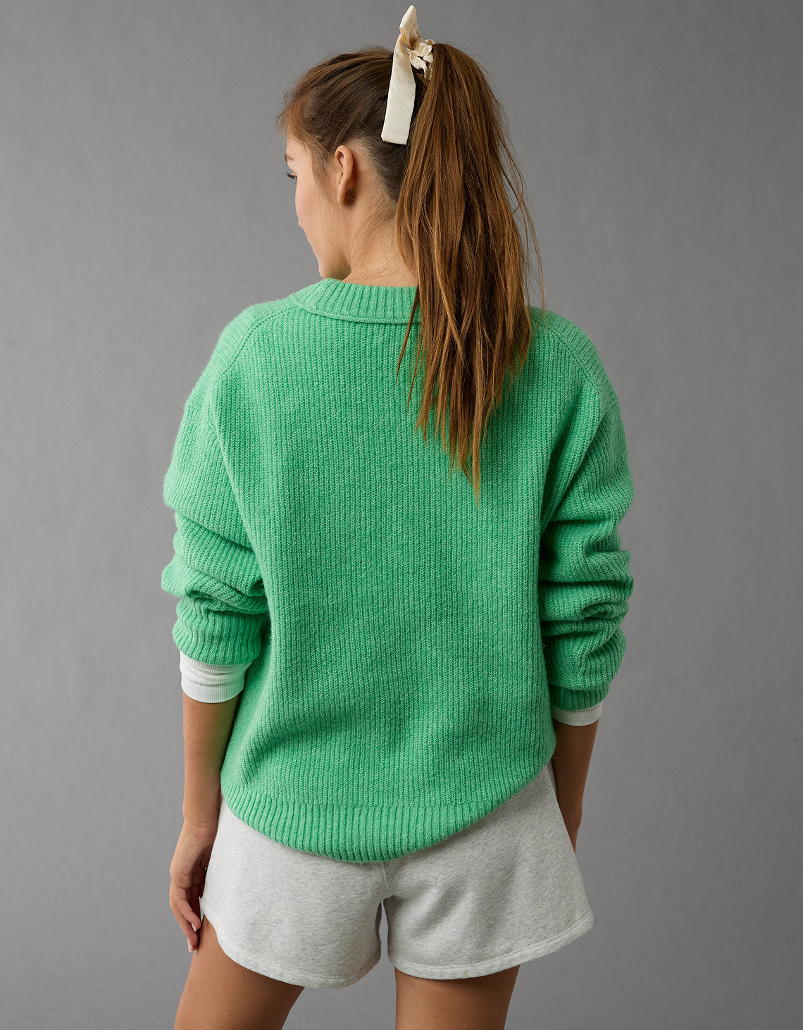 Suéter cuello redondo Manga Larga Mujer AE - Verde 0348_1370_307_ob