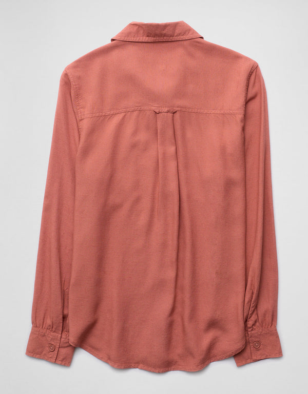 Camisa de manga larga con botones AE Bestie - Rosa 0350_6681_602_b