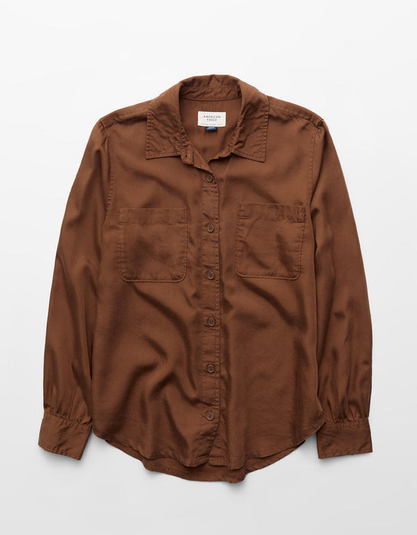 Camisa abotonada Ae Bestie - Café