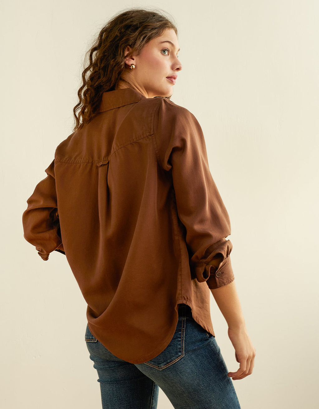 Camisa abotonada Ae Bestie - Café 0350_7117_215_ob