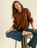Camisa abotonada Ae Bestie - Café 0350_7117_215_of