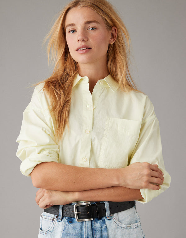 Camisa manga larga con botones Ae - Amarillo 0355_5379_717_os
