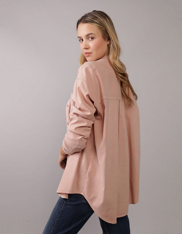 Camisa AE con botones manga larga de Mujer - Rosa