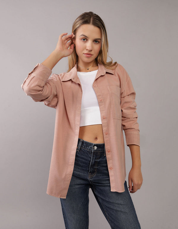 Camisa AE con botones manga larga de Mujer - Rosa