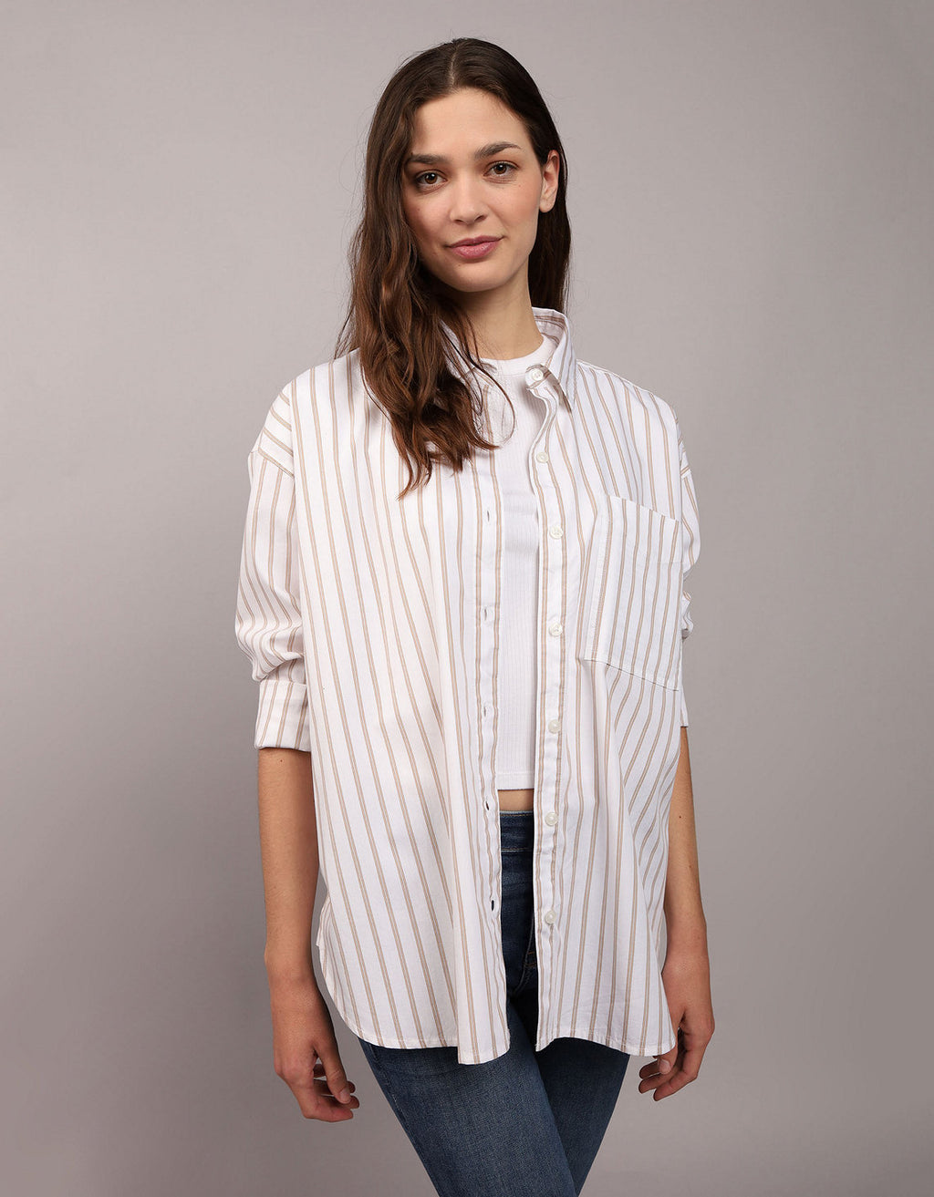 Camisa AE manga larga con bolsillo para mujer - Generico 0355_5732_207_of