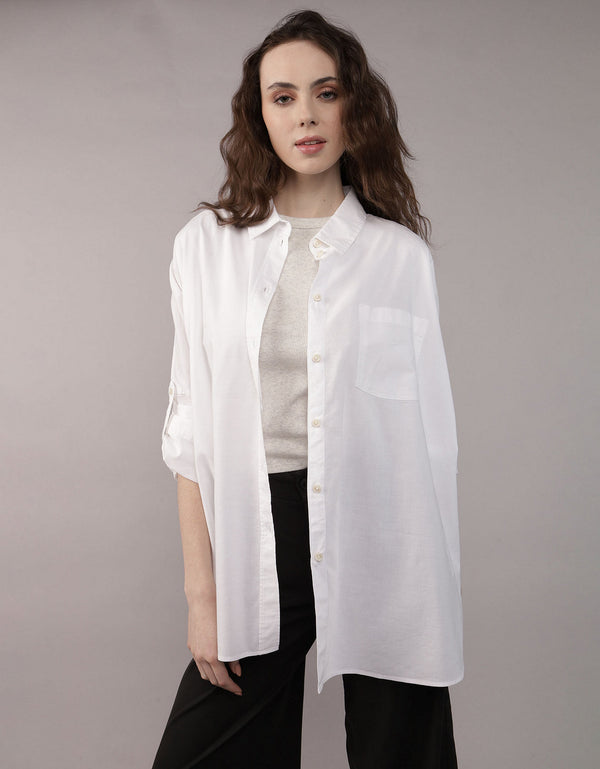 Camisa Manga Larga Mujer AE - Blanco