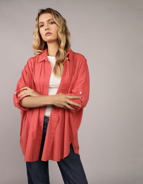 Camisa Manga Larga Mujer AE - Azul