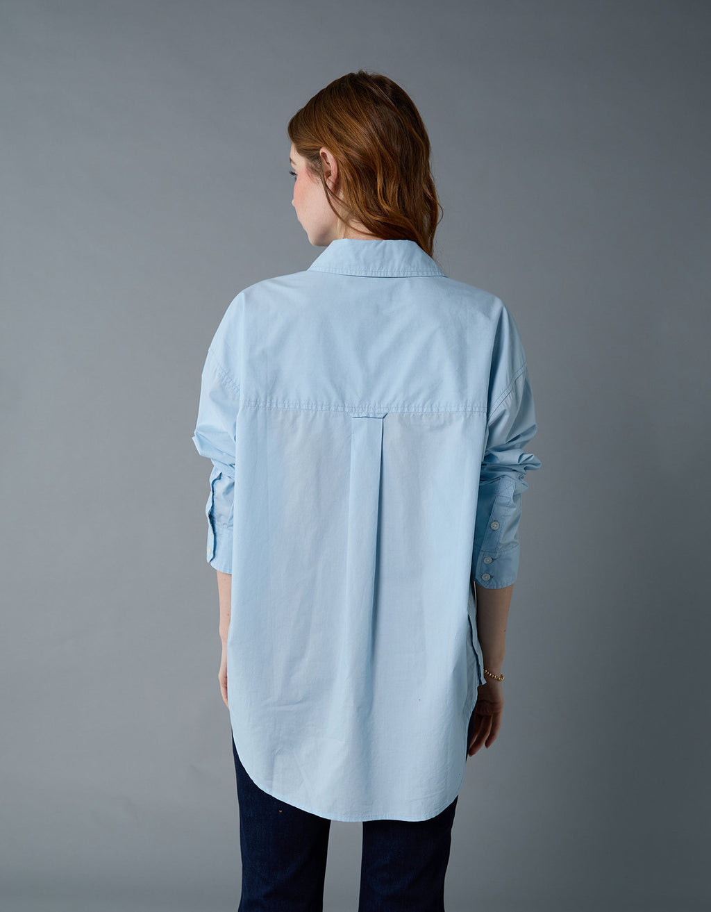 Camisa Clásica de Botones Corte Perfecto para Mujer - Azul 0355_6093_401_ob