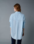 Camisa Clásica de Botones Corte Perfecto para Mujer - Azul 0355_6093_401_ob