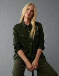 Camisa manga larga de botones de mujer AE - Verde 0355_6127_300_of