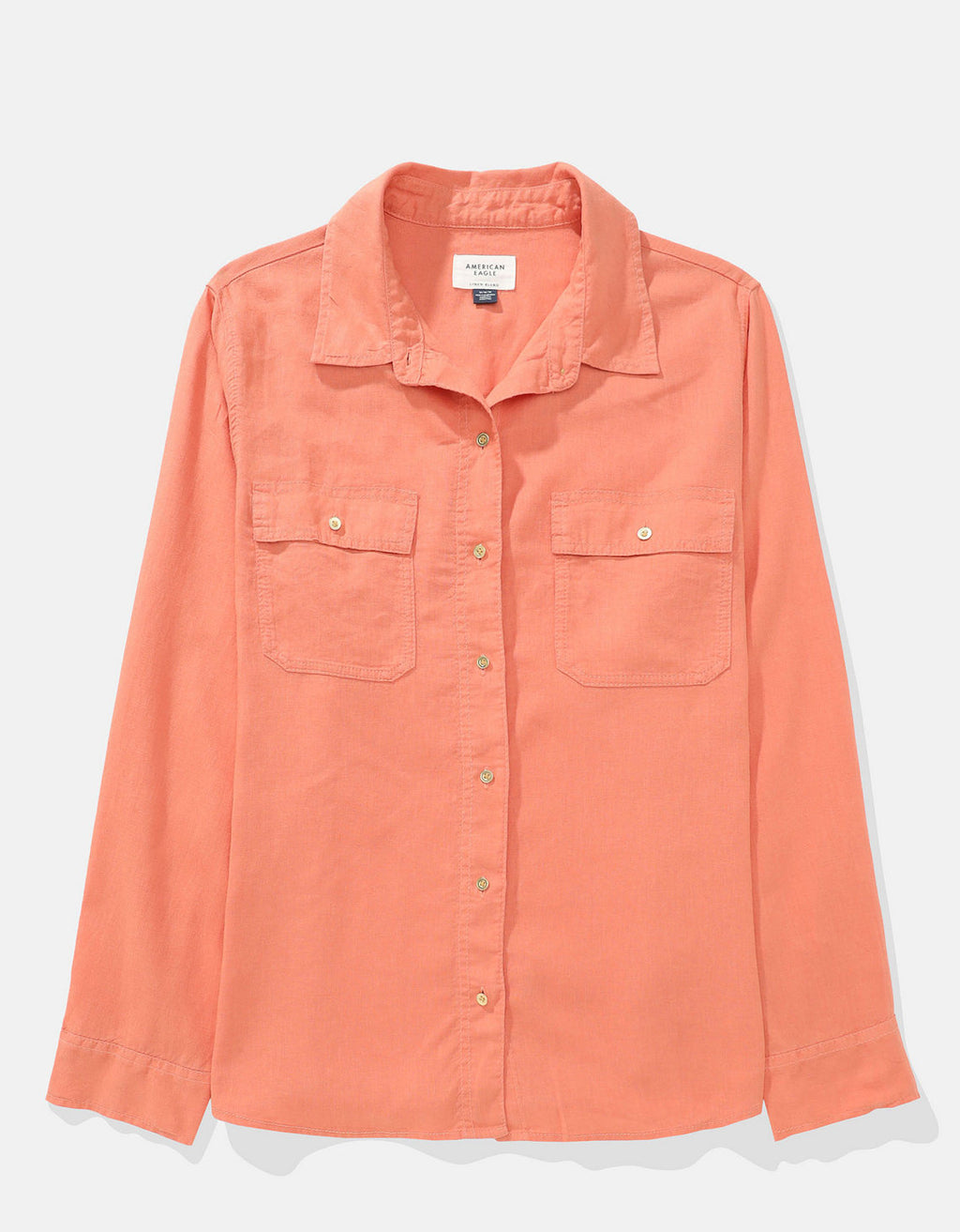 Camisa manga larga de botones de mujer AE - Naranja 0355_6127_800_f