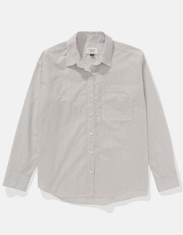 Camisa manga larga de botones de mujer AE - Azul