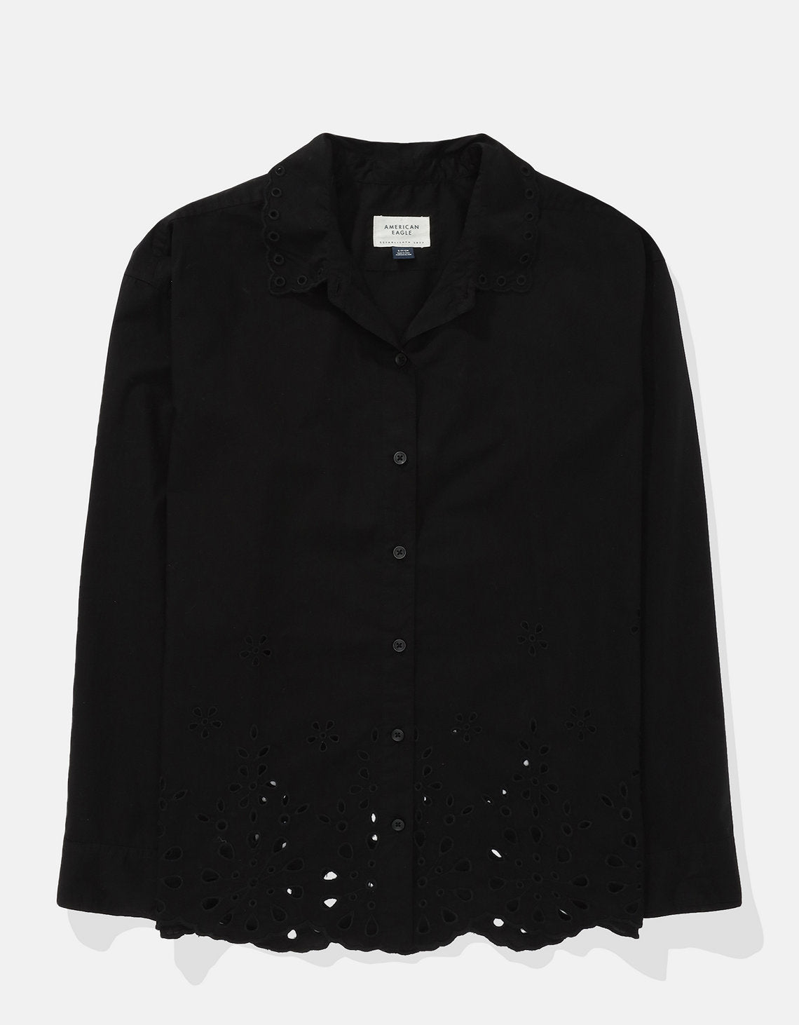 Camisa Manga Larga Ae - Negro 0355_6433_001_f