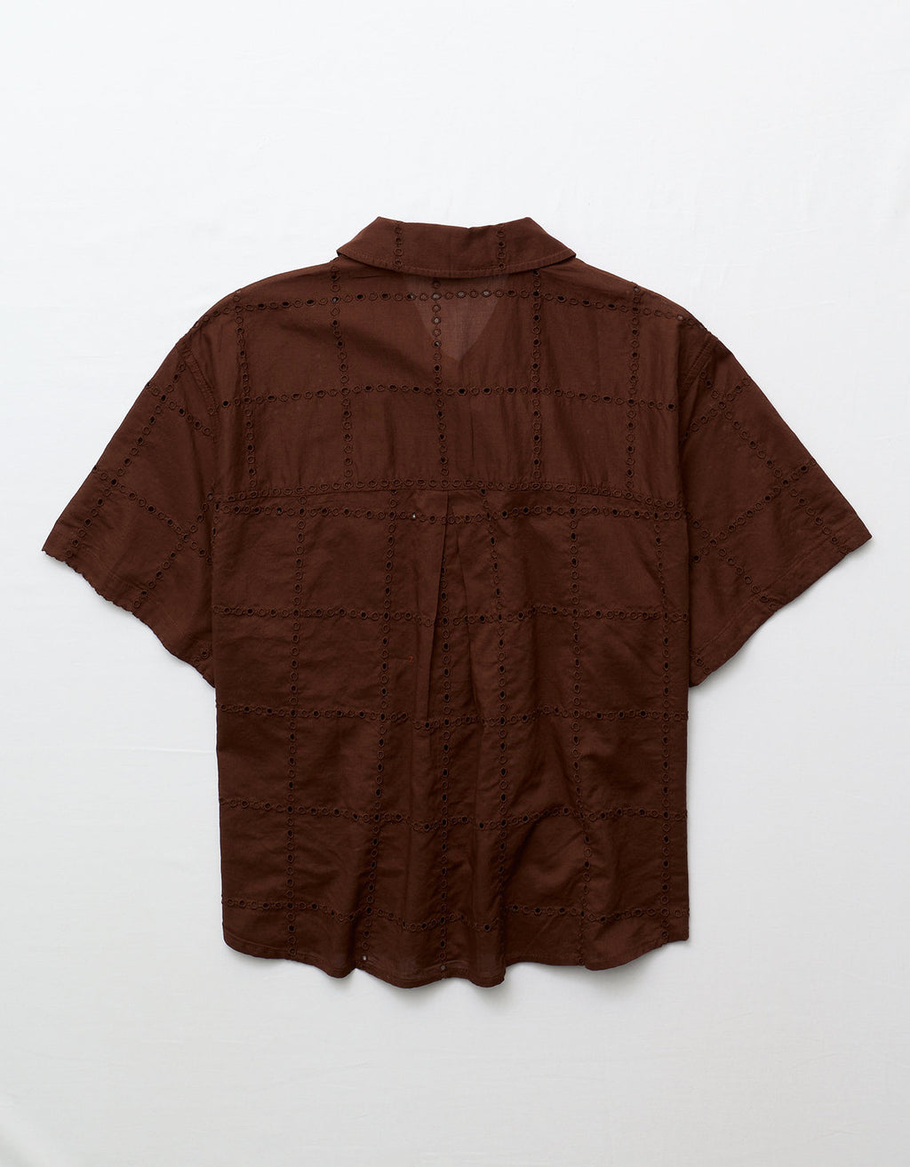 Camisa Cabana Bordada Ae - Café 0355_6796_285_b
