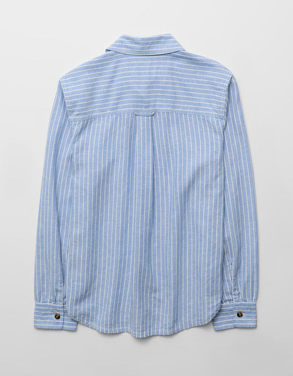 Camisa abotonada de lino Ae - Azul