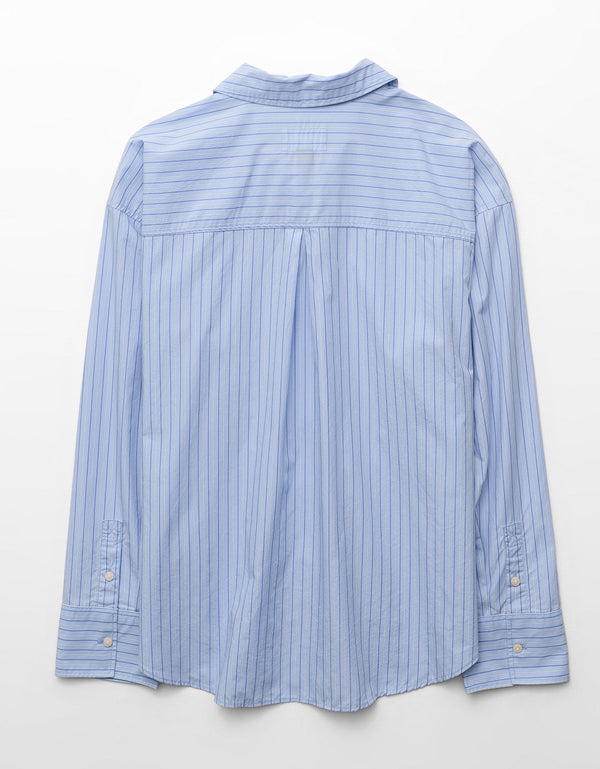 Camisa de popelina con botones Ae - Azul
