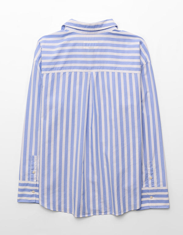 Camisa de popelina con botones Ae - Azul