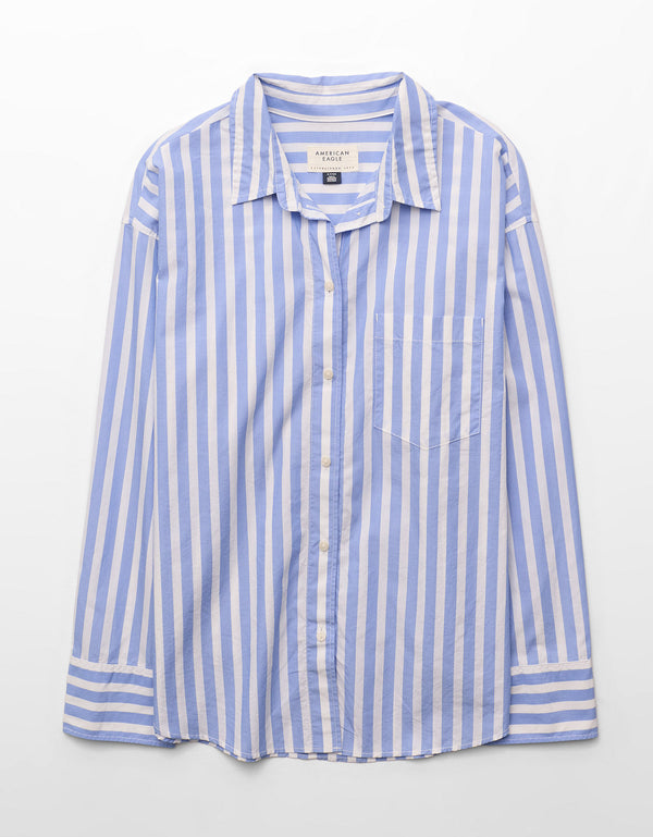 Camisa de popelina con botones Ae - Azul 0355_6897_401_f