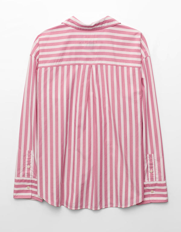Camisa de popelina con botones Ae - Rosa