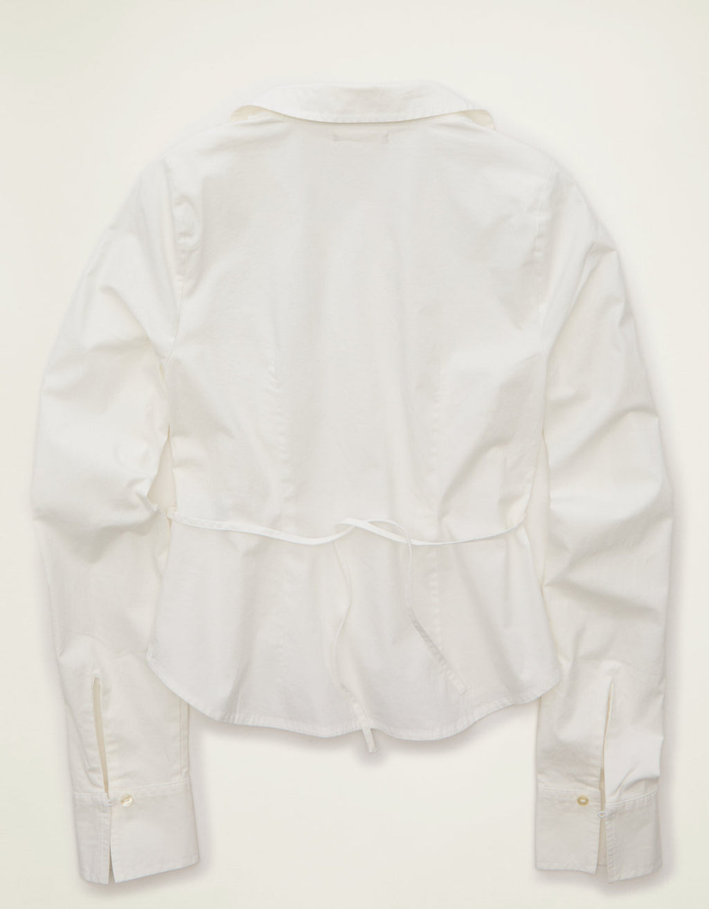 Camisa ajustada de popelina con botones. - Blanco 0355_7054_100_b