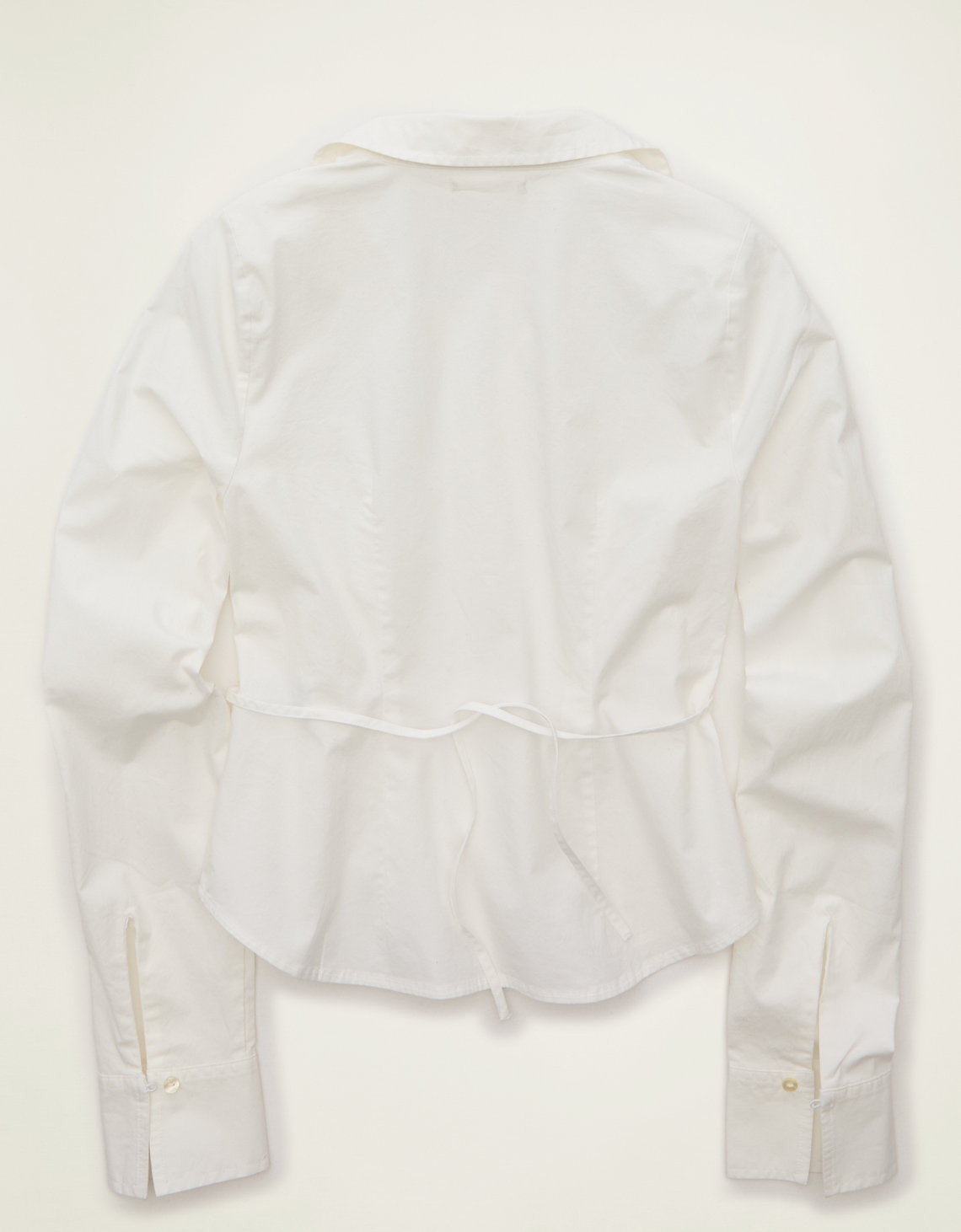 Camisa ajustada de popelina con botones. - Blanco 0355_7054_100_b
