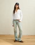 Camisa ajustada de popelina con botones. - Blanco 0355_7054_100_of