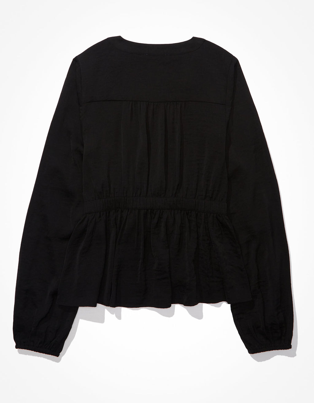 Blusa de seda AE de manga larga. - Negro 0358_4999_073_b